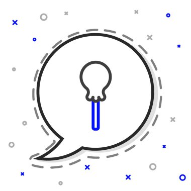 Line Lolipop simgesi beyaz arkaplanda izole edildi. Yemek, lezzetli bir sembol. Renkli taslak konsepti. Vektör