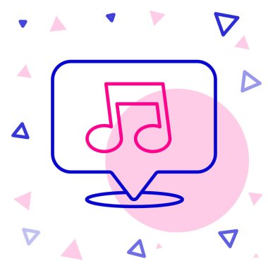 Satır müziği, ton simgesi beyaz arkaplanda izole edildi. Renkli taslak konsepti. Vektör