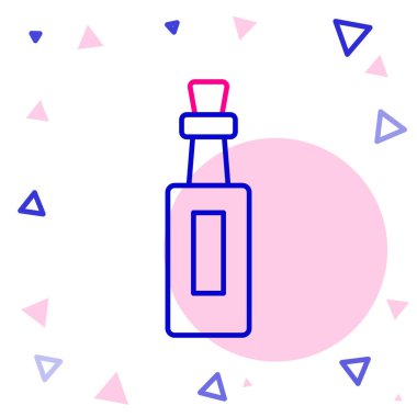 Beyaz arka planda izole edilmiş zeytin yağı ikonu çizgisi. Zeytinyağı ikonlu sürahi. Renkli taslak konsepti. Vektör