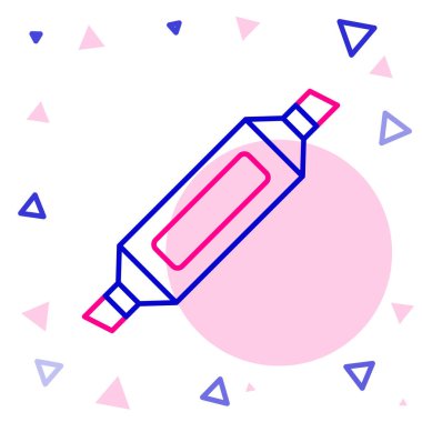 Satır İşaretleyici kalem simgesi beyaz arkaplanda izole edildi. Renkli taslak konsepti. Vektör