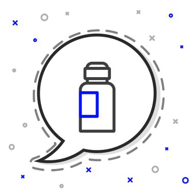 Çizgi boyası, guaj, kavanoz, beyaz arka planda izole edilmiş boya ikonu. Renkli taslak konsepti. Vektör