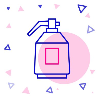 Beyaz arka planda izole edilmiş çizgi boyası sprey tabancası ikonu. Renkli taslak konsepti. Vektör