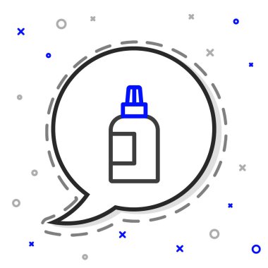 Çizgi boyası, guaj, kavanoz, beyaz arka planda izole edilmiş boya ikonu. Renkli taslak konsepti. Vektör