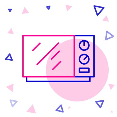 Mikrodalga fırın ikonu beyaz arkaplanda izole edildi. Ev aletleri simgesi. Renkli taslak konsepti. Vektör