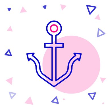 Çapa simgesi beyaz arkaplanda izole edildi. Renkli taslak konsepti. Vektör