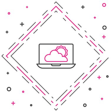 Çizgi Hava Durumu ikonu beyaz arkaplanda izole edildi. Renkli taslak konsepti. Vektör