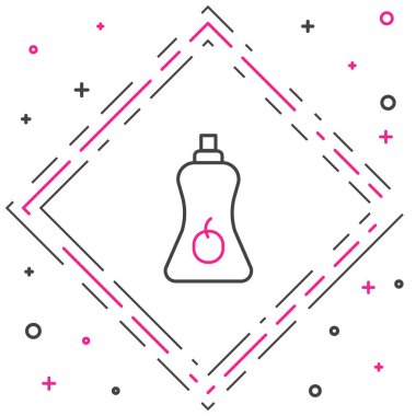 Çizgi sos şişesi simgesi beyaz arkaplanda izole edilmiş. Ketçap, hardal ve fast food için soslu mayonez şişeleri. Renkli taslak konsepti. Vektör