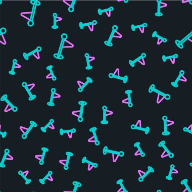 Çizgi Bayrağı simgesi siyah arkaplanda izole edilmiş. Yer belirleyici sembol. Vektör