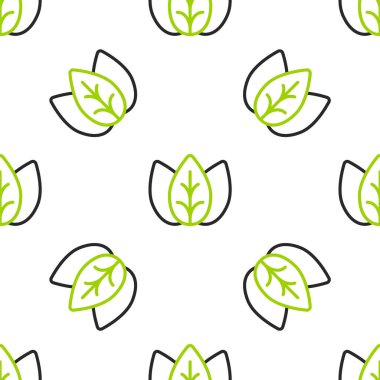 Çizgi Yaprak simgesi beyaz arkaplanda izole edilmiş kusursuz desen. İşaret bırakıyor. Taze doğal ürün sembolü. Vektör