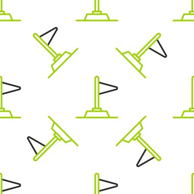 Çizgi Bayrağı simgesi beyaz arkaplanda izole edilmiş kusursuz desen. Zafer, kazanmak ve zorluk konseptini fethetmek. Vektör