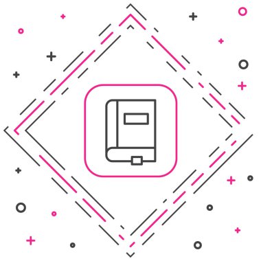 Satır Hukuku kitabı simgesi beyaz arkaplanda izole edildi. Yasal yargıç kitabı. Yargılama kavramı. Renkli taslak konsepti. Vektör