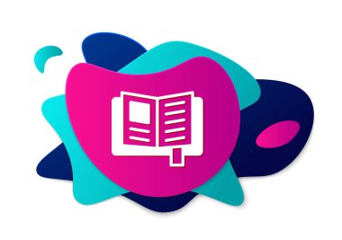 Renk Okuma kitabı simgesi beyaz arkaplanda izole edildi. Sıvı şekilli soyut pankart. Vektör.