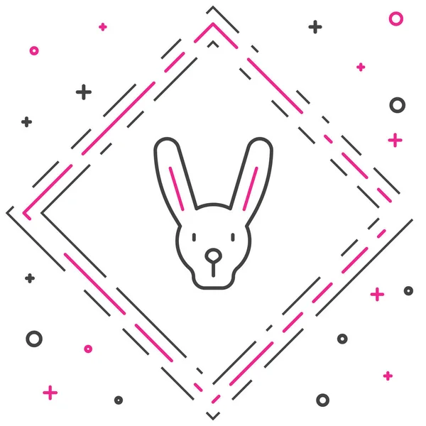 Line Rabbit Mit Ohren Symbol Isoliert Auf Weißem Hintergrund Zaubertrick — Stockvektor