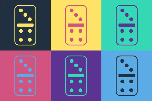 Pop Art Domino Εικονίδιο Απομονώνονται Φόντο Χρώμα Διάνυσμα — Διανυσματικό Αρχείο
