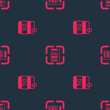 Bir şişe zeytinyağı ve tarayıcı barkodunu kusursuz bir şekilde tarıyor. Vektör