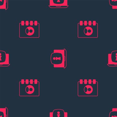 Adres defteri ve dizüstü bilgisayarı kusursuz desenler hakkında bilgilerle ayarla. Vektör