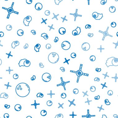 Bowling topu, bilardo sopaları ve bilardo desenleri. Vektör