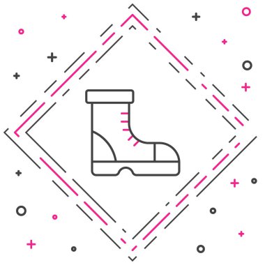 Çizme Avcısı çizme simgesi beyaz arkaplanda izole edildi. Renkli taslak konsepti. Vektör.