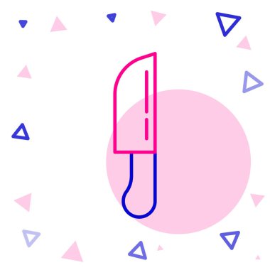 Çizgi Bıçak simgesi beyaz arkaplanda izole edildi. Çatal bıçak sembolü. Renkli taslak konsepti. Vektör.