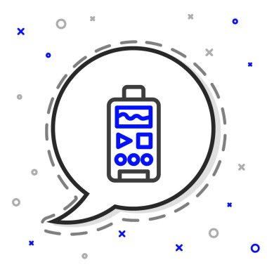 Satır diktafon simgesi beyaz arkaplanda izole edildi. Ses kaydedici. Renkli taslak konsepti. Vektör.