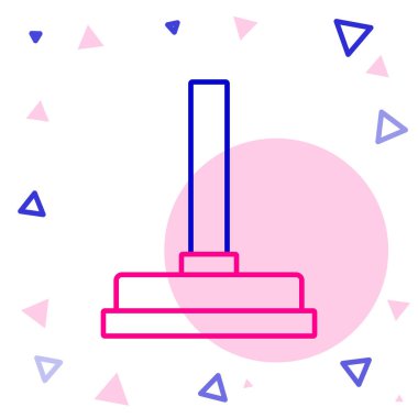 Beyaz arka planda izole edilmiş boru temizleme ikonu için ahşap saplı kauçuk pompa. Tuvalet pompası. Renkli taslak konsepti. Vektör.