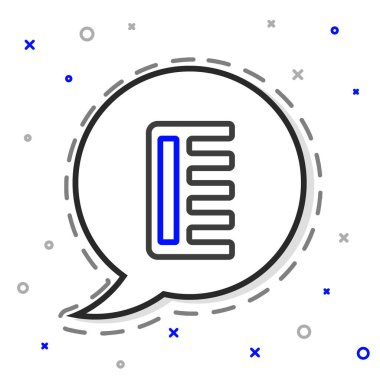 Beyaz arkaplanda çizgi saç fırçası simgesi izole edildi. Taraklı saç işareti. Berber sembolü. Renkli taslak konsepti. Vektör.