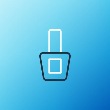 Mavi arka planda tırnak cilası ikonu izole edildi. Renkli taslak konsepti. Vektör