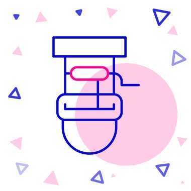 Beyaz arka planda izole edilmiş bir kova ve içme suyu ikonu var. Renkli taslak konsepti. Vektör