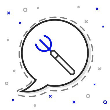 Line Garden yabası simgesi beyaz arkaplanda izole edildi. Bahçe çatalı işareti. Bahçecilik, tarım, çiftçilik aleti. Renkli taslak konsepti. Vektör