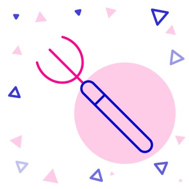 Line Garden yabası simgesi beyaz arkaplanda izole edildi. Bahçe çatalı işareti. Bahçecilik, tarım, çiftçilik aleti. Renkli taslak konsepti. Vektör