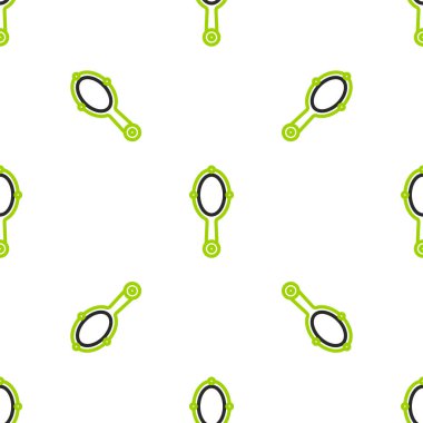 Çizgi Sihirli el aynası ikonu beyaz arkaplanda izole edilmiş pürüzsüz desen. Vektör