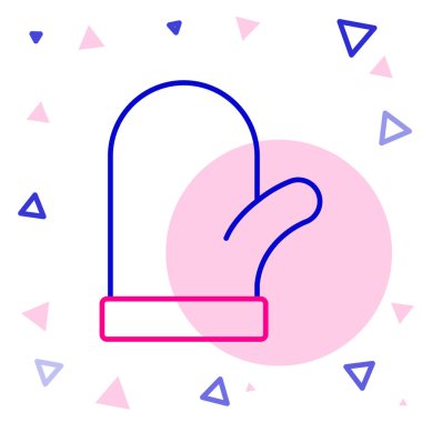 Beyaz arka planda izole edilmiş çizgi Noel eldiveni simgesi. Renkli taslak konsepti. Vektör