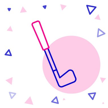 Golf kulübü simgesi beyaz arkaplanda izole edildi. Renkli taslak konsepti. Vektör