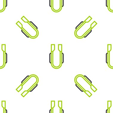 Line Meat maşası simgesi beyaz arkaplanda izole edilmiş pürüzsüz desen. Barbekü maşası imzası. Barbekü ve ızgara aleti. Vektör