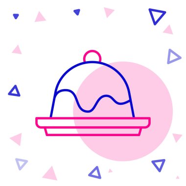 Satır Keki simgesi beyaz arkaplanda izole edildi. Doğum günün kutlu olsun. Renkli taslak konsepti. Vektör