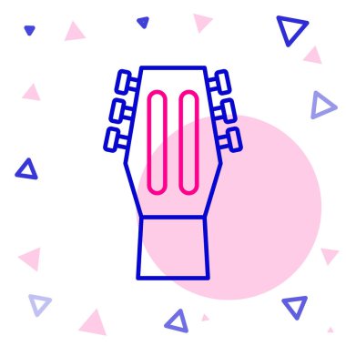 Gitar simgesi beyaz arkaplanda izole edildi. Akustik gitar. Telli müzik aleti. Renkli taslak konsepti. Vektör