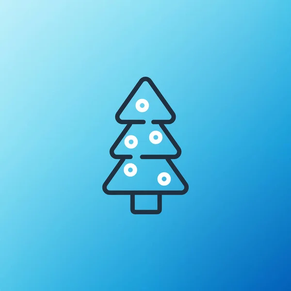 크리스마스 트리에는 파란색 배경에 장식용 아이콘 분리되어 크리스마스 받으세요 Vector — 스톡 벡터