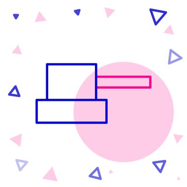 Çizgi spreyi beyaz arkaplanda izole edilmiş başlık simgesini tıkayabilir. Renkli taslak konsepti. Vektör