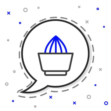 Citrus meyve sıkacağı simgesi beyaz arkaplanda izole edildi. Renkli taslak konsepti. Vektör