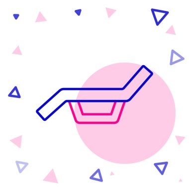 Güneş yatağı simgesi beyaz arkaplanda izole edildi. Güneş şezlongu. Renkli taslak konsepti. Vektör