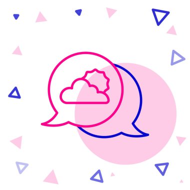 Çizgi Konumu Bulut simgesi beyaz arkaplanda izole edildi. Renkli taslak konsepti. Vektör