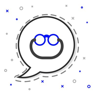 Hat Gözlüğü simgesi beyaz arkaplanda izole edildi. Renkli taslak konsepti. Vektör