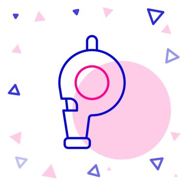 Whistle simgesi beyaz arkaplanda izole edildi. Hakem sembolü. Spor ve spor burcu. Renkli taslak konsepti. Vektör