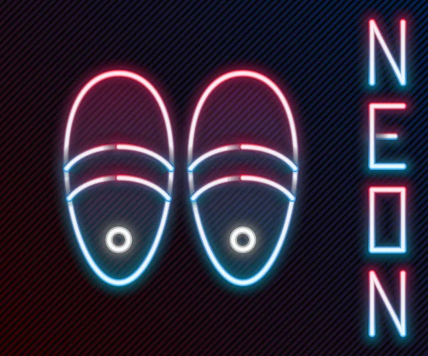 Φωτεινά Neon Line Slippers Εικονίδιο Απομονώνονται Μαύρο Φόντο Σαγιονάρες Πολύχρωμο — Διανυσματικό Αρχείο