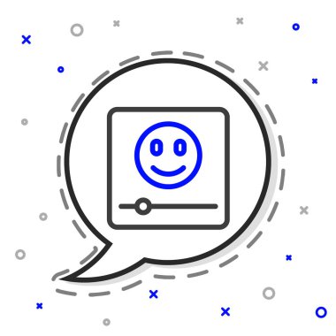 Satır müziği simgesi beyaz arkaplanda izole edildi. Taşınabilir müzik cihazı. Renkli taslak konsepti. Vektör