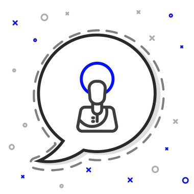 Beyaz arka planda izole edilmiş çizgi İsa Mesih simgesi. Renkli taslak konsepti. Vektör