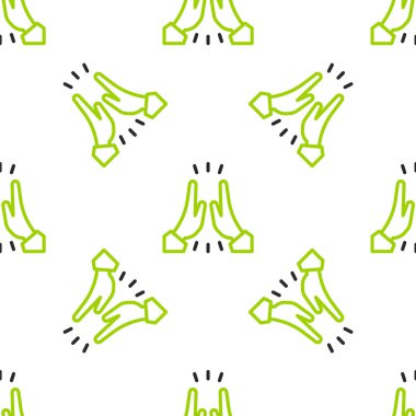 Gayri resmi selamlama simgesi beyaz arkaplanda izole edilmiş kusursuz desen. Mutlu insanlar beşlik çakıyor. Vektör