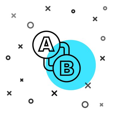 Siyah çizgi rota simgesi beyaz arkaplanda izole edildi. Harita işaretçisi işareti. Yol ya da yol kavramı. GPS navigatörü. Rastgele dinamik şekiller. Vektör.