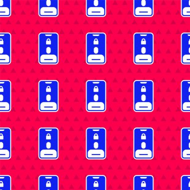 Cep telefonu simgesindeki mavi arama kırmızı arkaplanda izole edilmiş pürüzsüz desen. Arkadaşlar arar. Vektör.