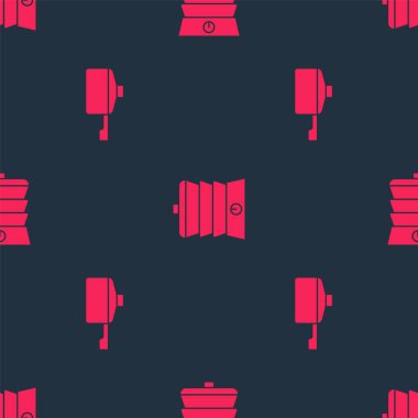 Kızartma tavası ve Yavaş pişirme makinesini kusursuz desene ayarlayın. Vektör